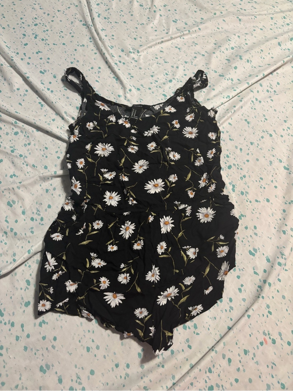 Forever 21 Black Daisy Floral Romper